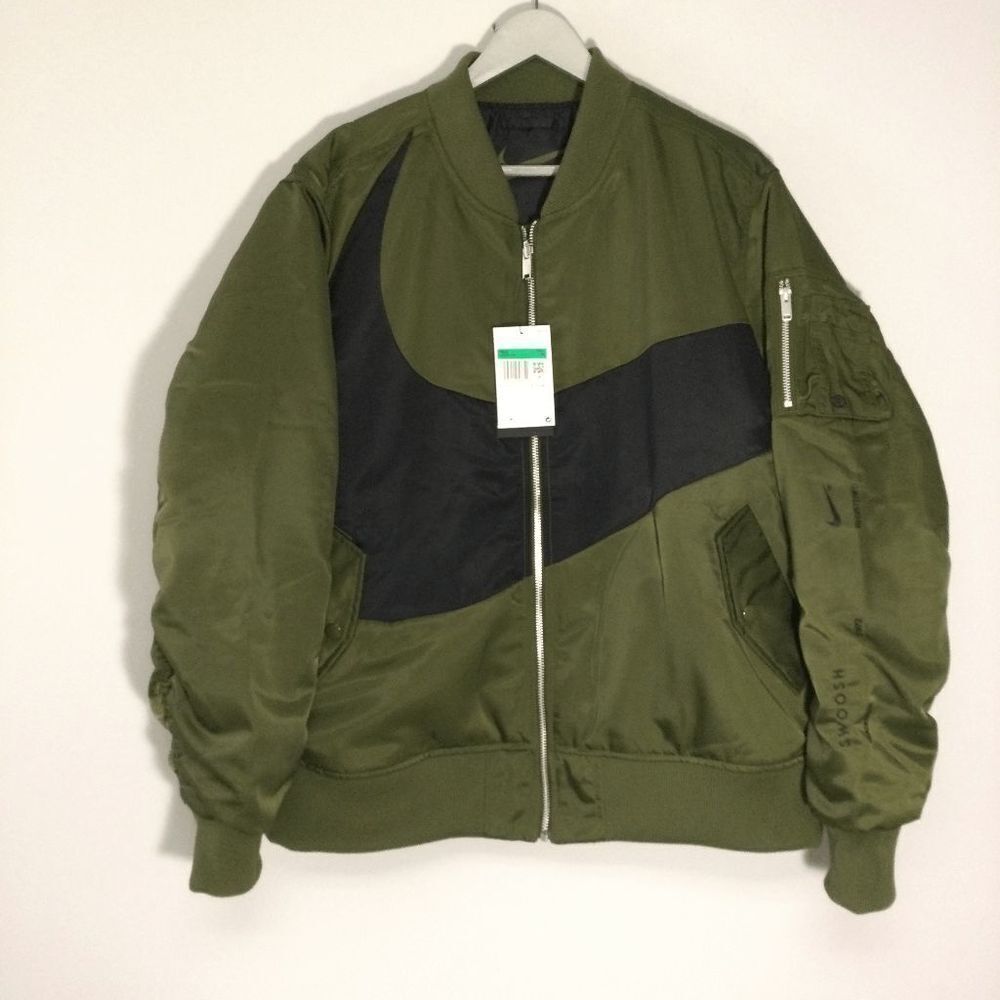 Nike Sportswear Swoosh Therma-Fit Reversible Bomber Jacket DD6055-326 Men's XL